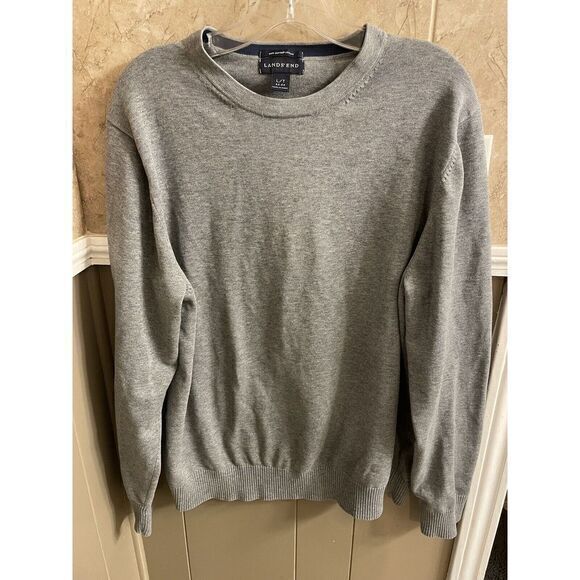 Land's End Pullover Sweater Grey Size 42-44‎ Tall - Picture 1 of 3